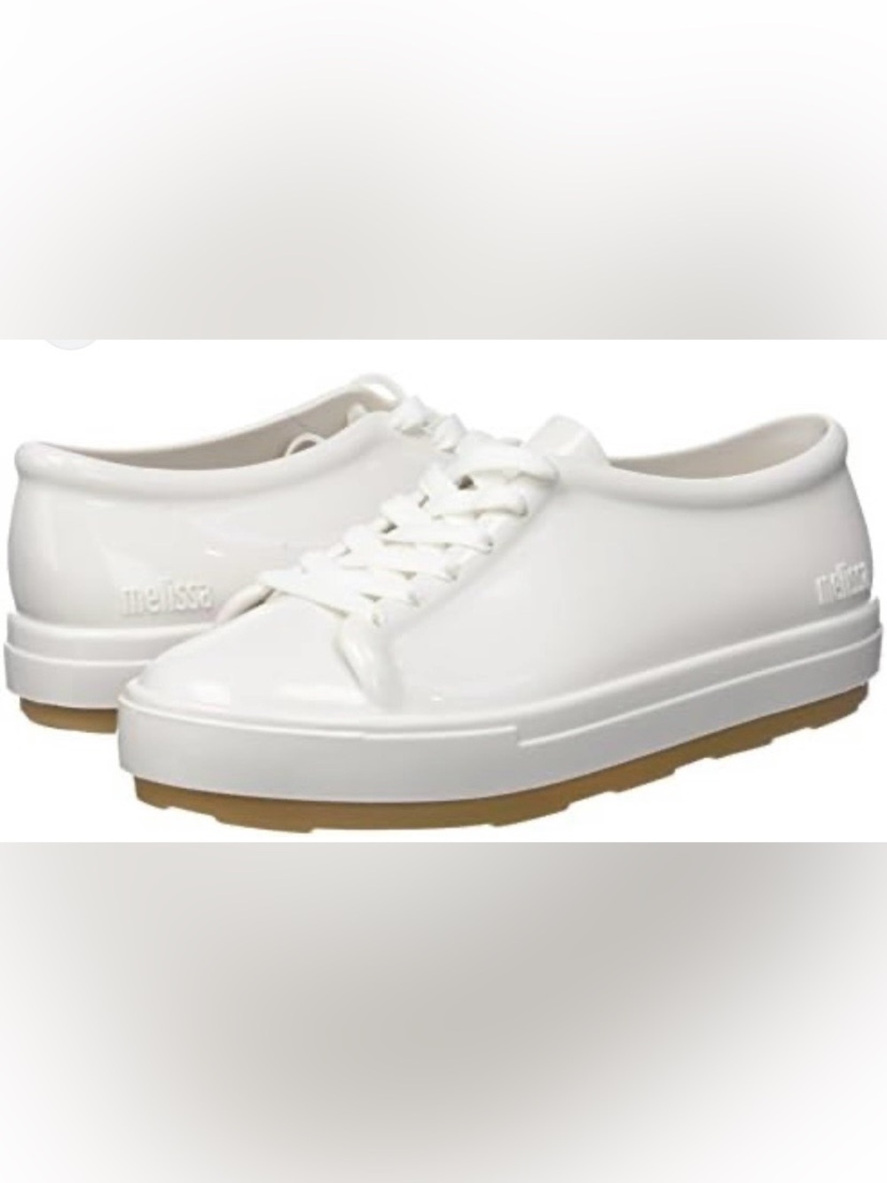 Melissa Women's White Lace-Up Platform Sneakers with Gum Sole